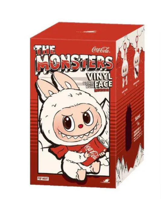 POP MART The Monsters Vinyl Face Blind Box collectible figure featuring character holding Coca-Cola can