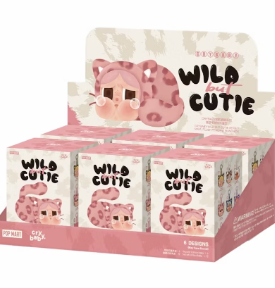 POP MART Wild Cutie CRYBABY blind box pendant collectible toy in pink leopard design