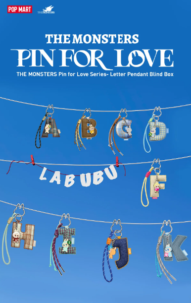 THE MONSTERS Pin for Love Series- Letter Pendant Blind Box (N-Z)