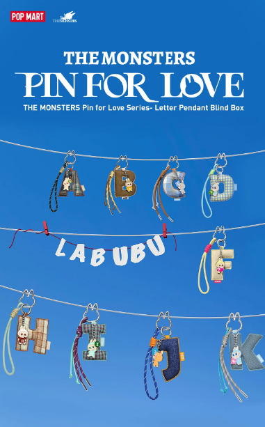 THE MONSTERS Pin for Love Series- Letter Pendant Blind Box (A-M)