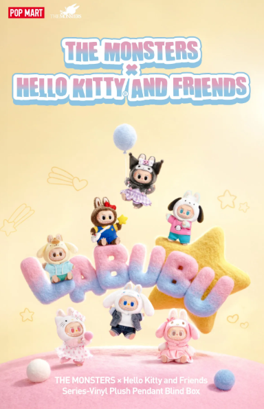 THE MONSTERS × Hello Kitty and Friends Series-Vinyl Plush Pendant Blind Box by POP MART
