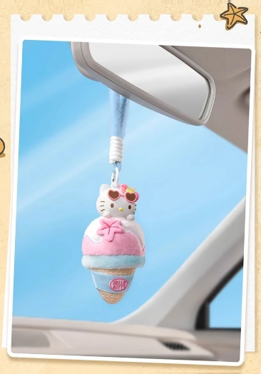 HELLO KITTY Summer Black Leather Series Plush Aromatherapy Blind Box