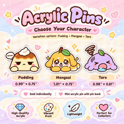 Mini Acrylic Pins | Mood Pin Collection