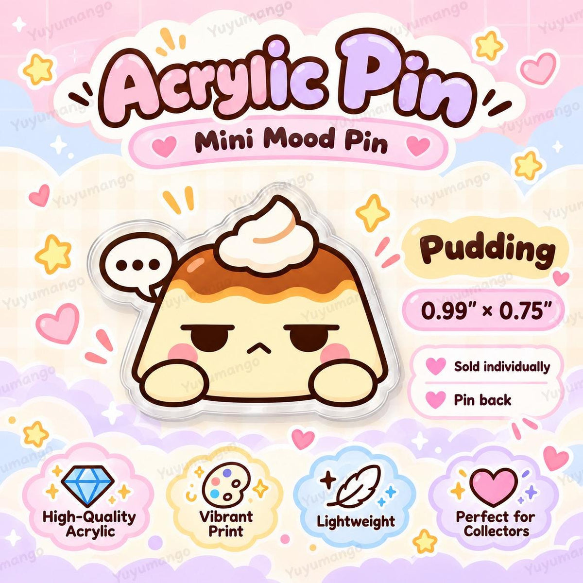 Mini Acrylic Pins | Mood Pin Collection