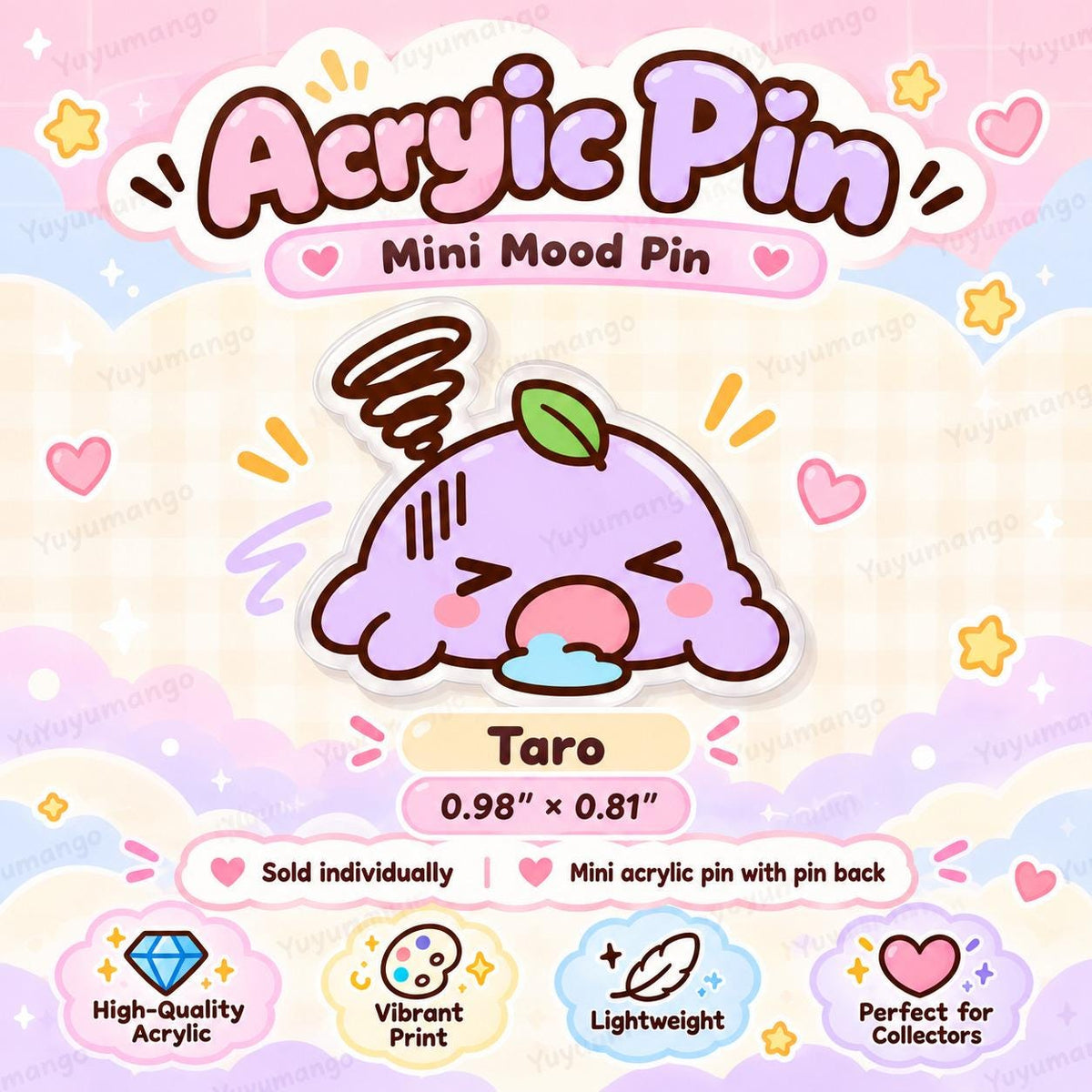 Mini Acrylic Pins | Mood Pin Collection