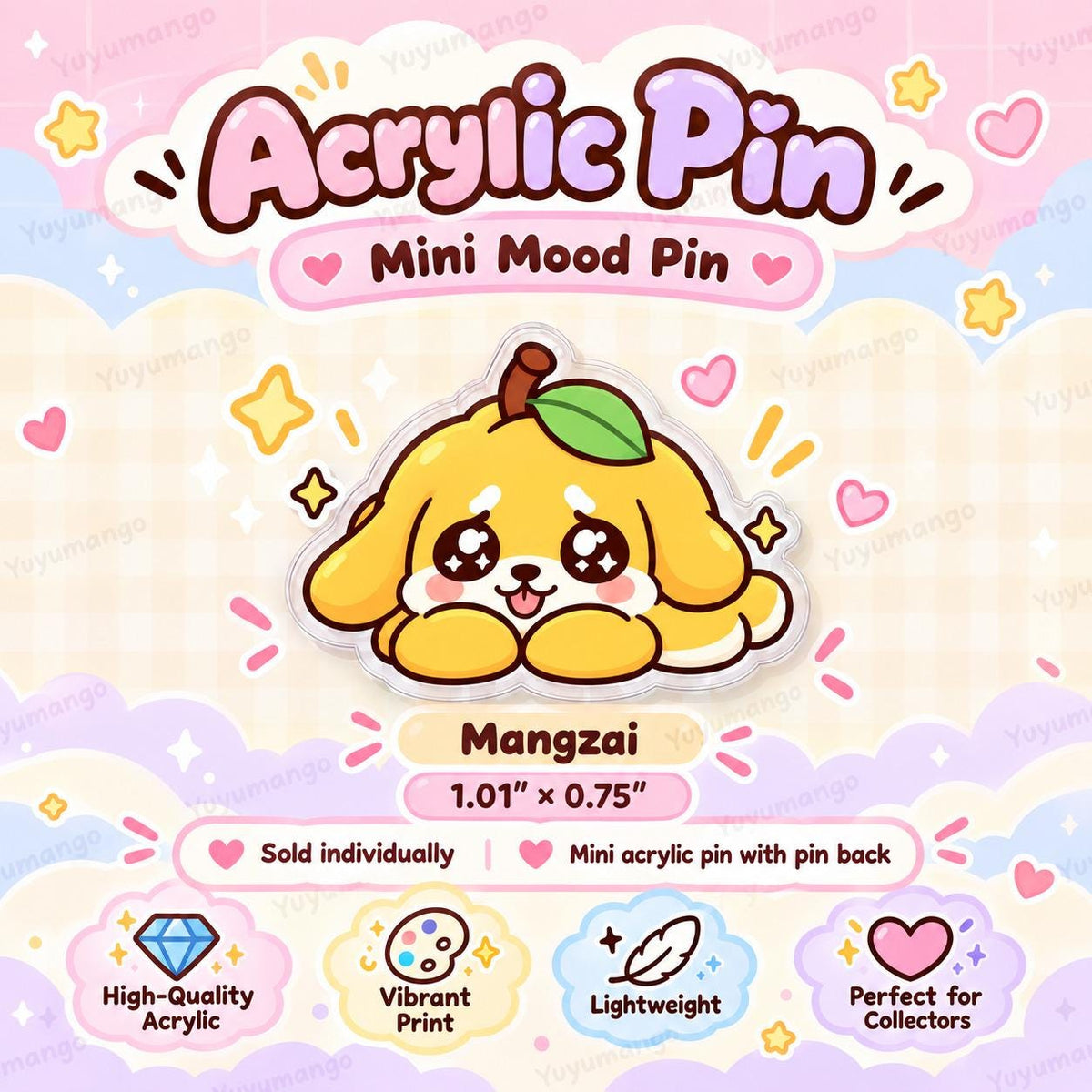 Mini Acrylic Pins | Mood Pin Collection