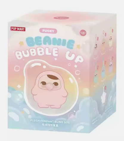 POP MART Pucky Beanie Bubble Up collectibles plush pendant blind box with pastel pink and blue design