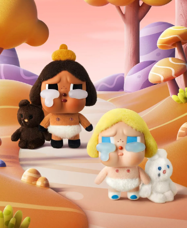 POP MART authentic blind box collectibles Canada featuring cute crying character figures with plush animal toys