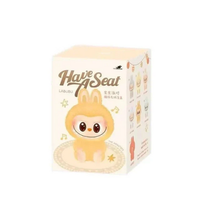 POP MART authentic blind box collectibles Canada featuring Have A Seat Labubu character in yellow costume